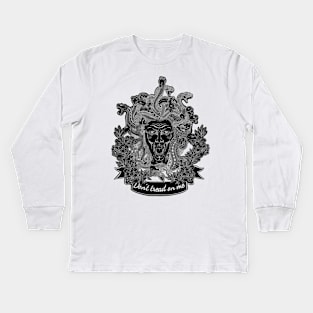 Medusa “Don’t tread on me” (black & white) Kids Long Sleeve T-Shirt